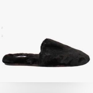 VHNY Black Fuzzy Faux Fur Slide/Slippers Size 36EU 6-6.5US Retail $179 New